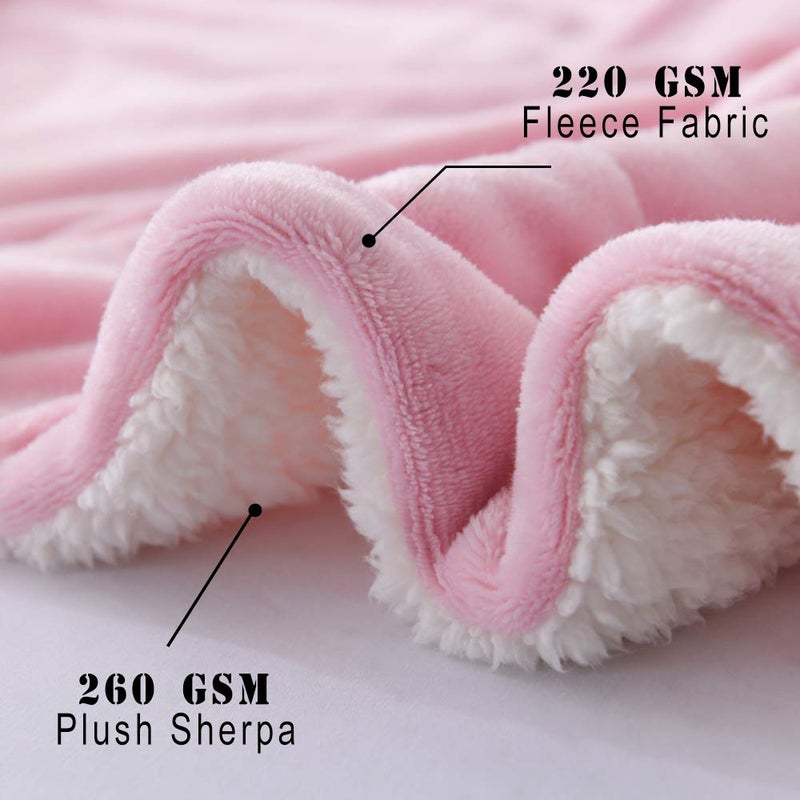 NANPIPER Fleece Blanket Reversible Sherpa Flannel Throw Blanket Super Soft Fuzzy Plush Microfiber for Bed/Couch (60"x80",Pink) - Image 4